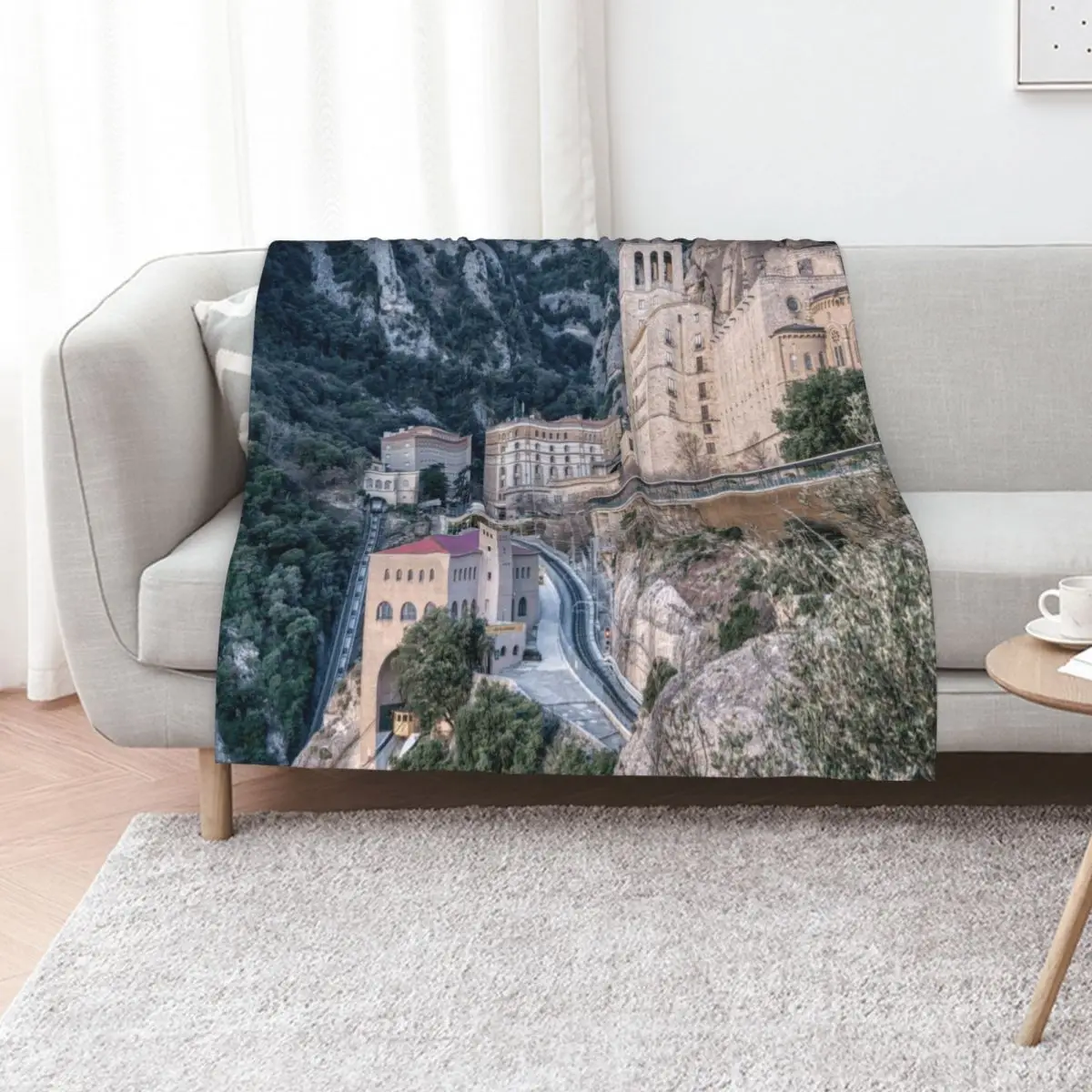 Santa Maria de Montserrat Abbey, Catalonia, Spain Throw Blanket For Baby anime Heavy Plush Blankets