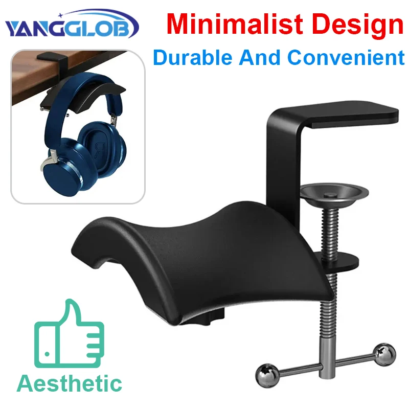 Verstellbare drehbare Armklemme, PC-Gaming-Kopfhörerständer für Headset-Aufhänger, Hakenhalter, Platz für den Schreibtisch, Clip-Halterung