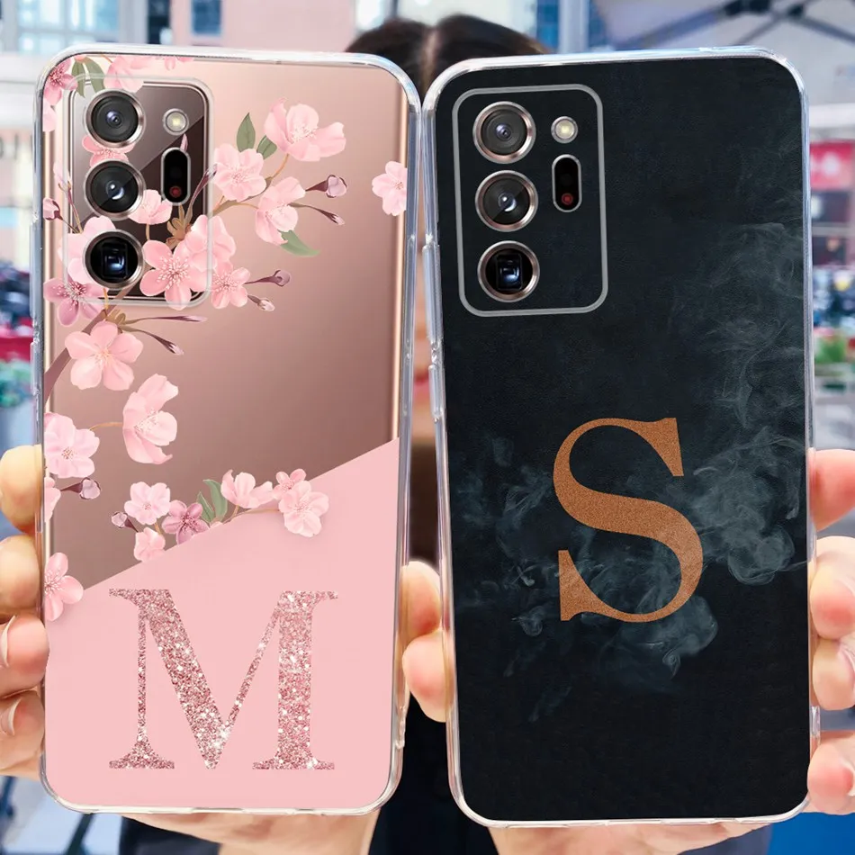 Etui na telefon Samsung Galaxy Note 20 Ultra 5G Samsung Note20 Note 20 20Ultra Cute Letter Soft Silicone TPU Back Cover
