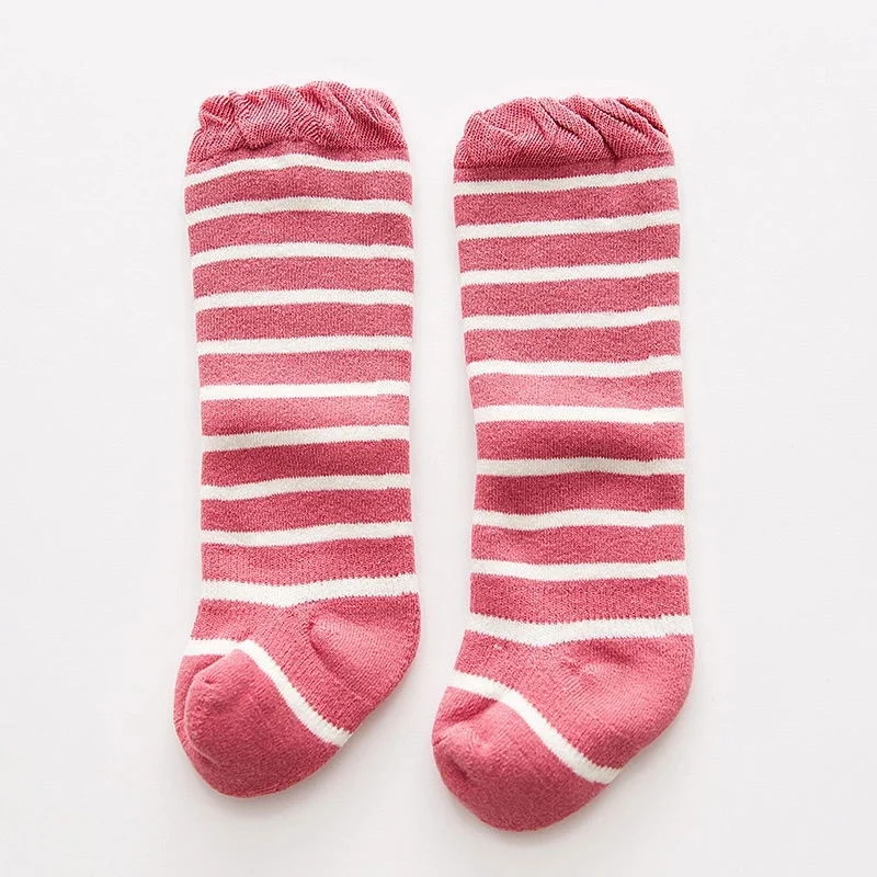Kaus Kaki Bayi Perempuan Kaus Kaki Setinggi Lutut Lucu Bayi Baru Lahir Kaus Kaki Panjang Katun Putri Anak-anak Mather Aksesori Bayi