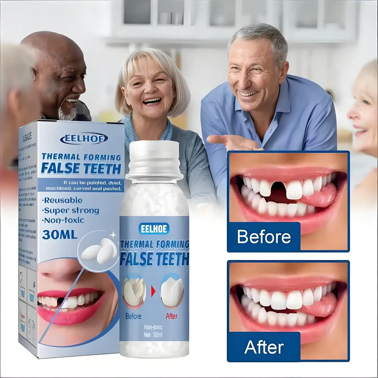 30ml Temporary Tooth Repair Kit Teeth And Gaps FalseTeeth Solid Glue Denture Adhesive Teeth Whitening Tooth Beauty Tool