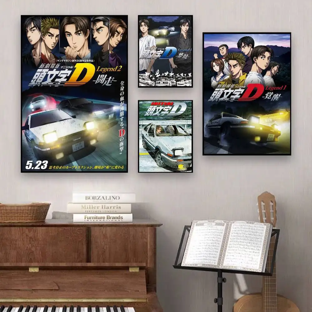 I-Initial D AE86 JDM Car Self-adhesive Art Poster Whitepaper Prints Posters Artwork Aesthetic Art Wall Painting