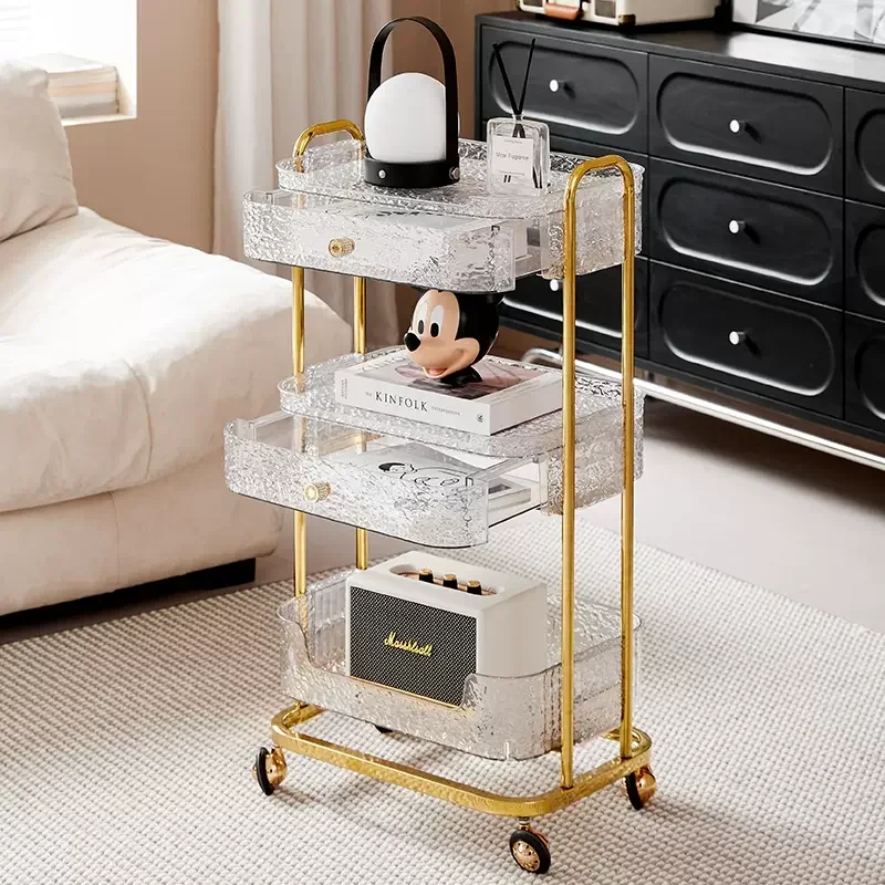 Beauty Salon Trolley Decor Storage Cart Wheels Golden Aesthetic Roulette Clinical Carrello Estetista Service Barber Furniture