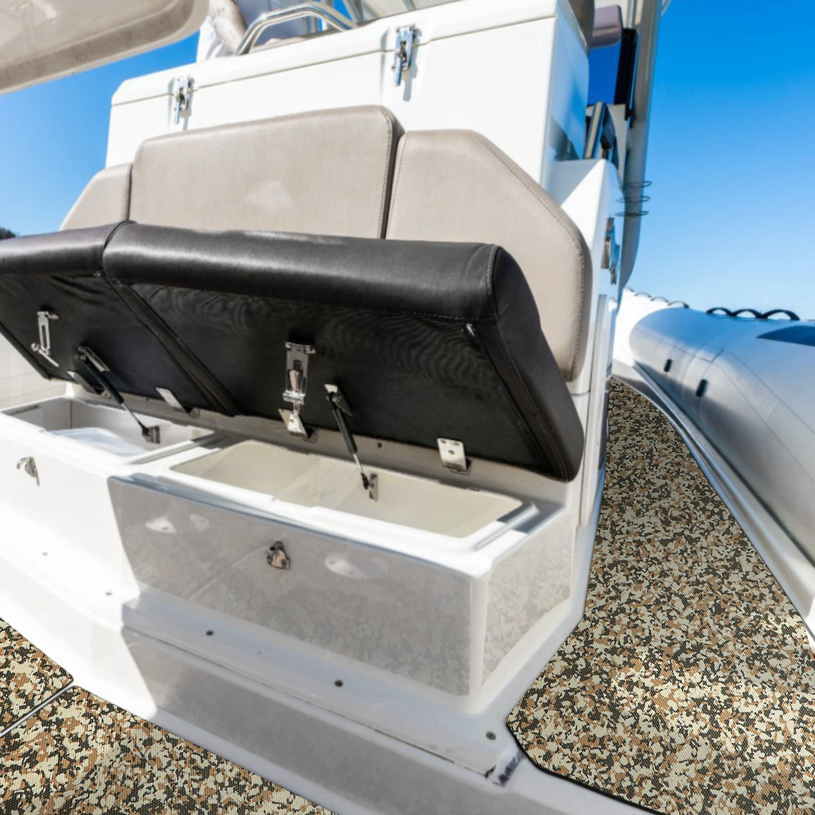 حصيرة مضادة للانزلاق لليخوت EVA مقاس 2400 * 900 مع نمط نقطة دائرية مضغوطة على لوح ركوب الأمواج وبساط القطع الذاتي للقارب