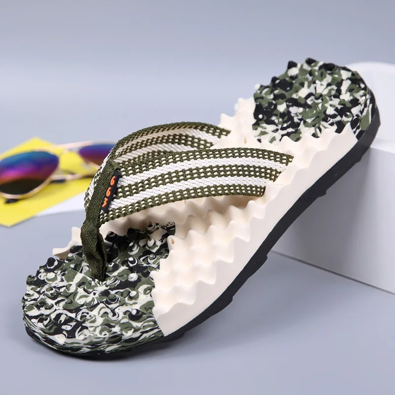 

Camouflage Massage Slippers for Men Summer Casual Flip Flops Men Slides Lightweight Outdoor Beach Slippers Man pantuflas hombre