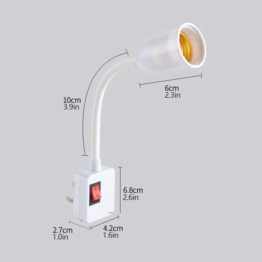 Direct Plug-in Rotary Lamp Head E27 Socket Lamp Bulb Holder with Switch EU US Plug Lamp Holder LED Table Led Base