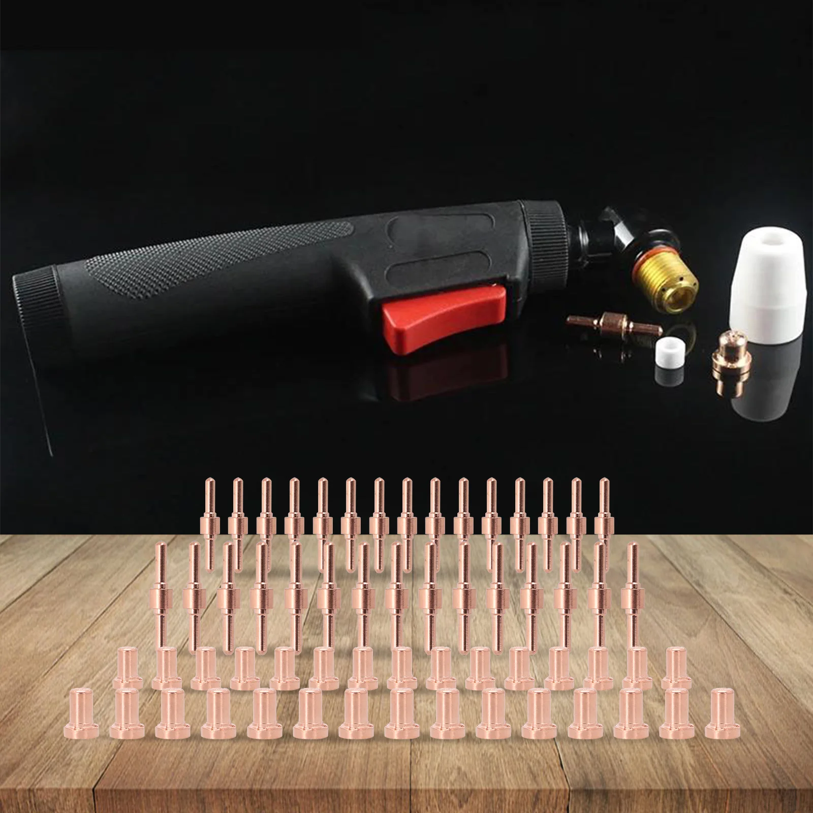

Electrode Nozzle For PT31 Long Electrode Tip 40A 60pcs Consumables Extended For PT-31 Cutting Torch New Practical