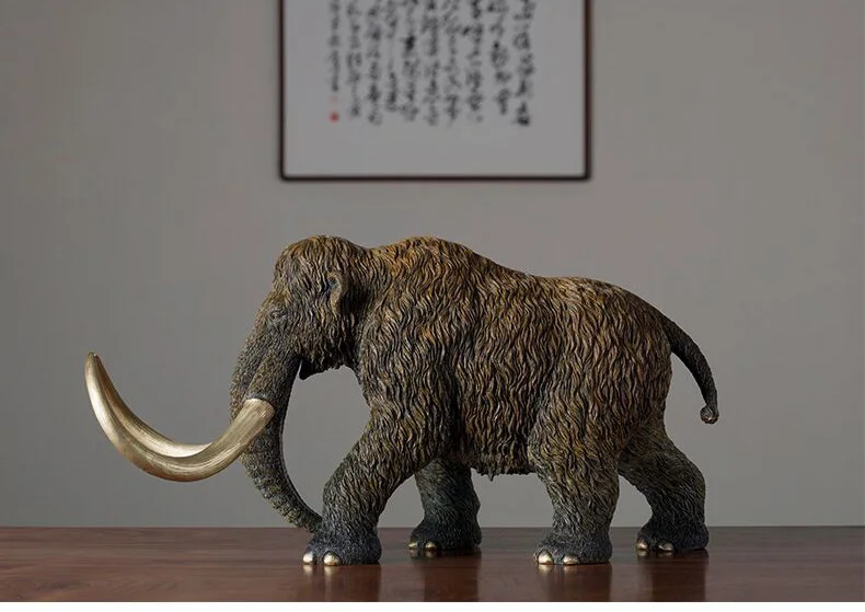 60cm Huge 2022 Global Limited Edition ART Mammoth Elephant color brass Sculpture home office business animal TOP Ornament