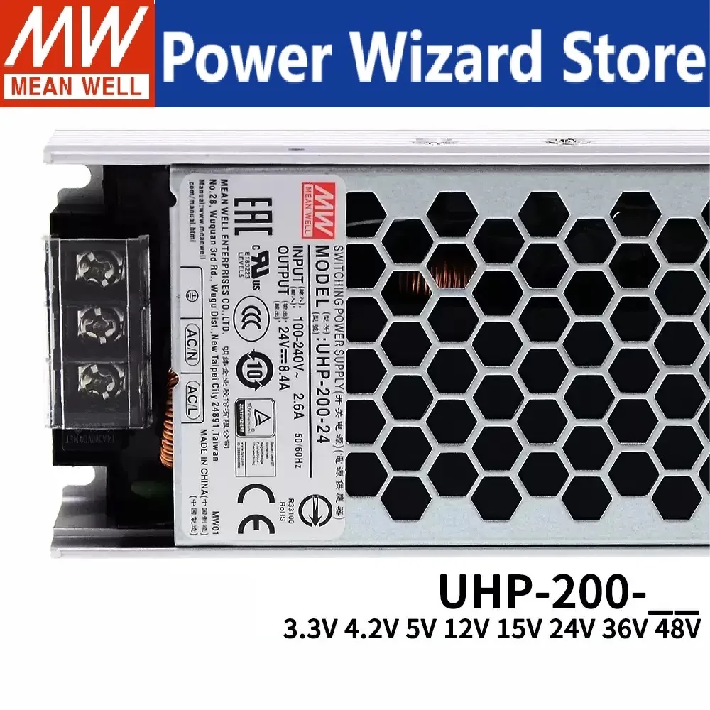 UHP-200-48  MEAN WELL UHP-200 series 200W  Slim Type with PFC Switching Power Supply  48V 4.2A 201W