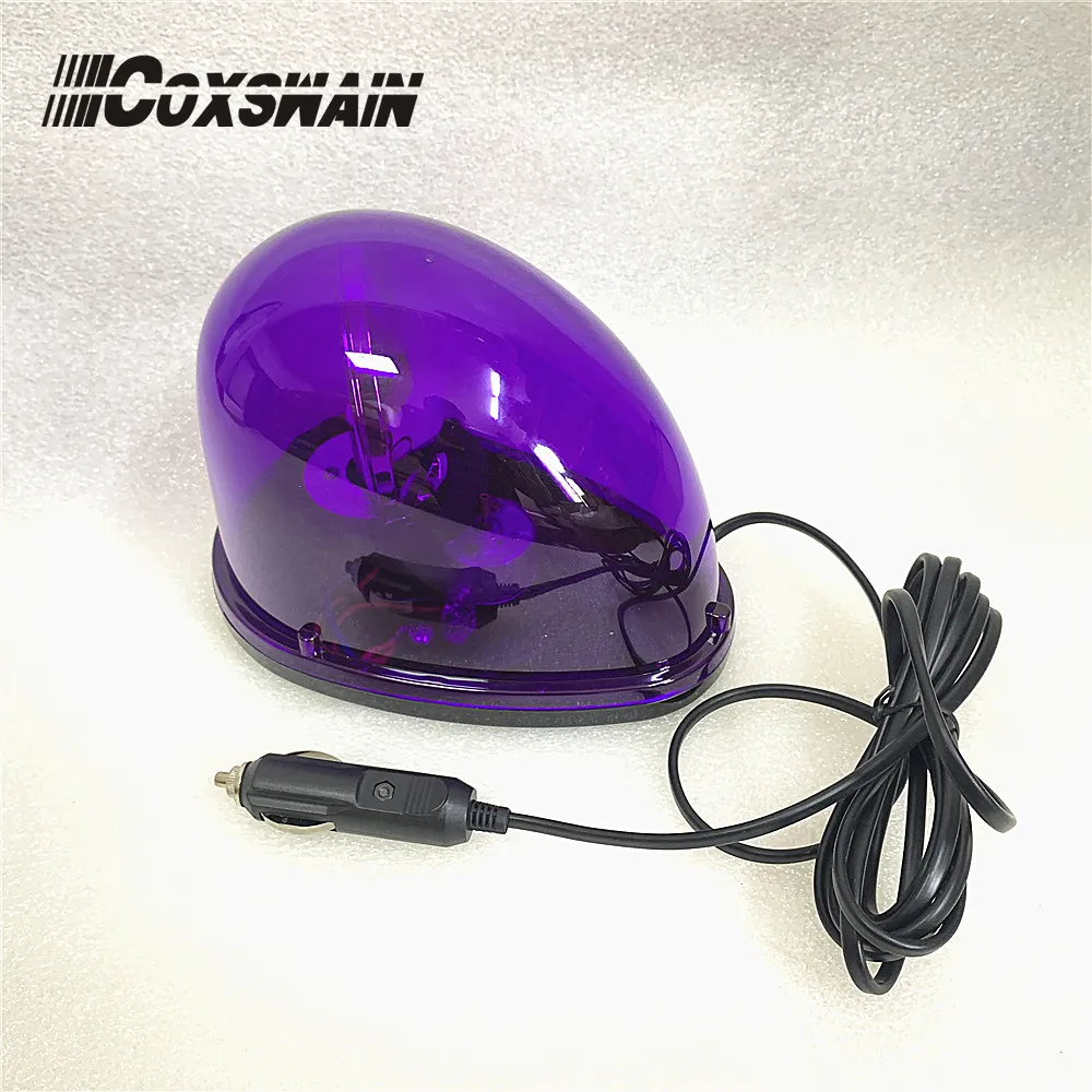 D214 Purple Rooftop Rotating Beacon Magnetic base Car Police Dome Flashing Hazard Warning Light Ceiling Light Strobe Light