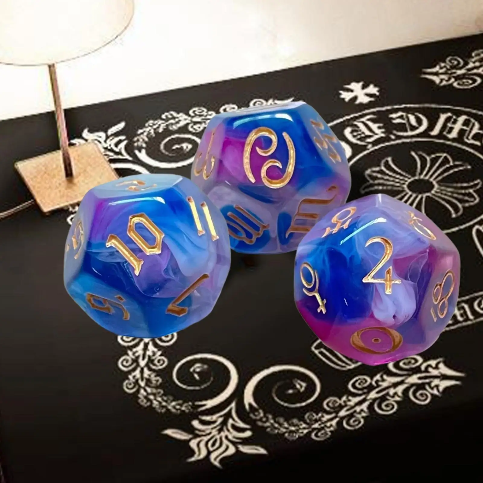

Multifaceted Acrylic Astrology Dice Board Game D12 Tarot Prop for Party Game Cards Enjoyment