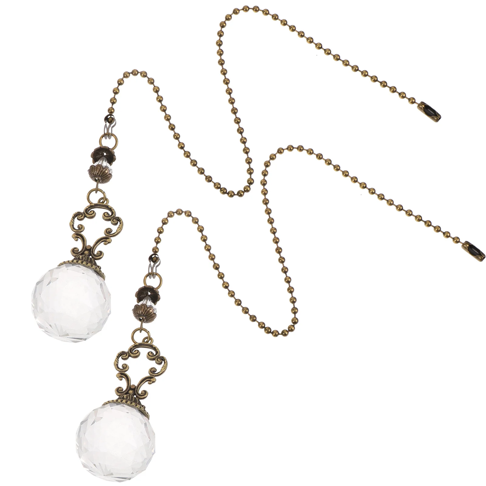 

2Pcs Crystal Ceiling Fan Pull Chain Pendant Extension Versatile for Fan Lamp Decor Romantic Atmosphere Pull Chain Extension