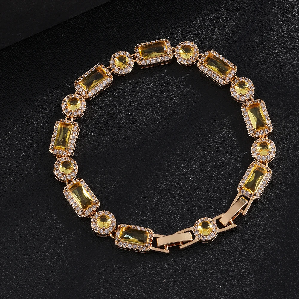 ZAKOL Neues Luxuriöses Glänzendes Buntes Geometrisches Zirkon-Kristall-Armband für Frauen, Wunderschöner Schmuck für Hochzeit und Party, Geschenk – Detail 8