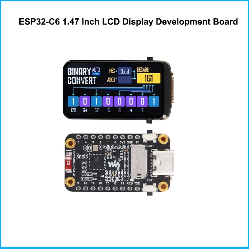Waveshare ESP32-C6 1.47 inch LVGL GUI LCD Display Development Board Supports WiFi & BLE ESP32 Display for Arduino IDE/ESP-IDF