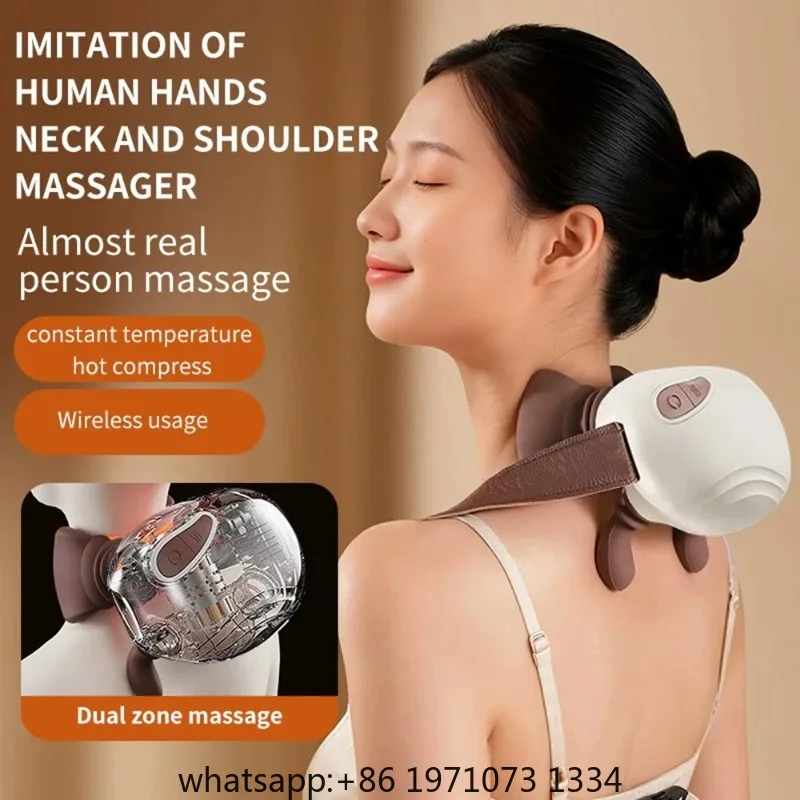 Neck Shoulder Massager Electric Kneading Heated Back Massagers Muscles Massage Pillow  Waist Leg Body view 3