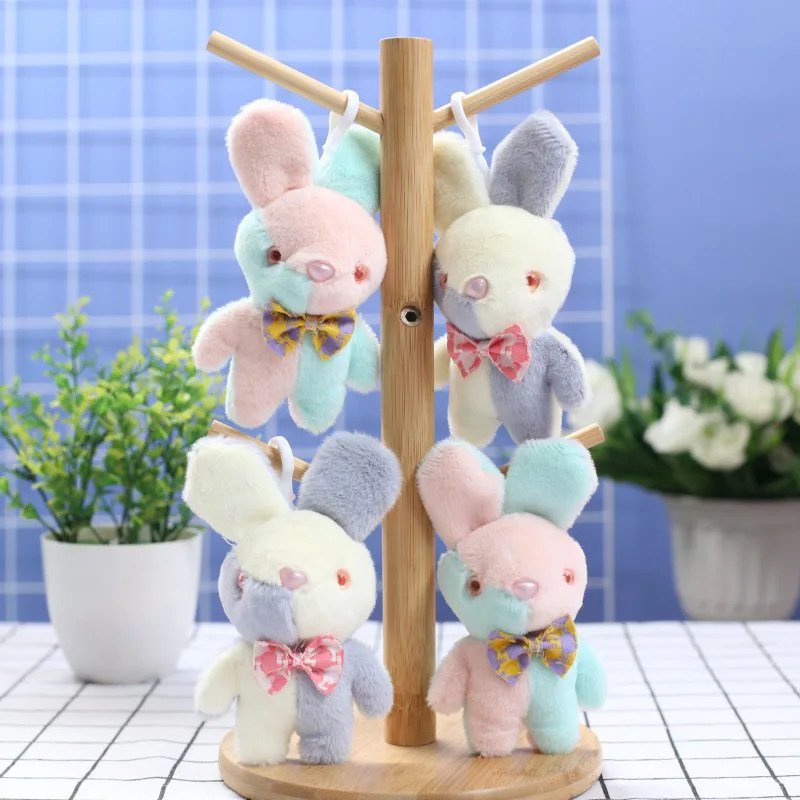 100Pcs cute new splicing bunny doll plush toy school bag pendant small.Deposit First to Get Discount much  Welcome to Monalisa S