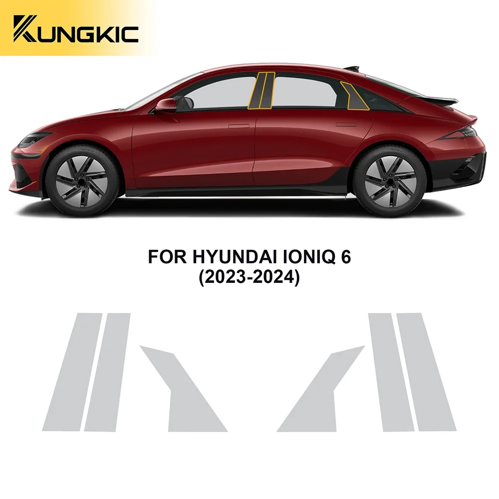 

For Hyundai Ioniq 6 2023 2024 B C Pillar Rearview Precut Paint Protection Film Anti Scratch TPU Clear Bra PPF 8 5mil