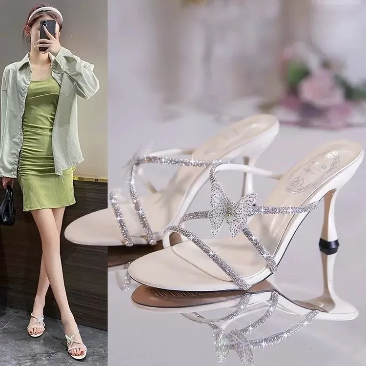 Women Wear The New 2024 Summer Fairy Style Open Toe Sexy Skinny Sandals