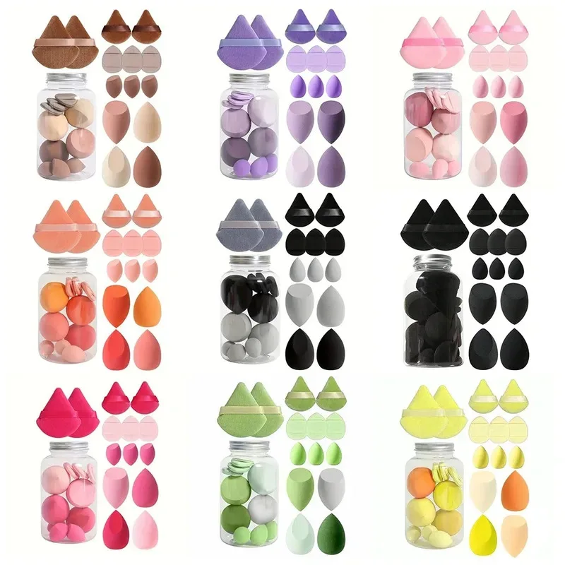 14 stuks make-up spons set cosmetische blender schoonheid ei foundation spons poederdonsjes mini vinger bladerdeeg vrouwen make-up accessoires