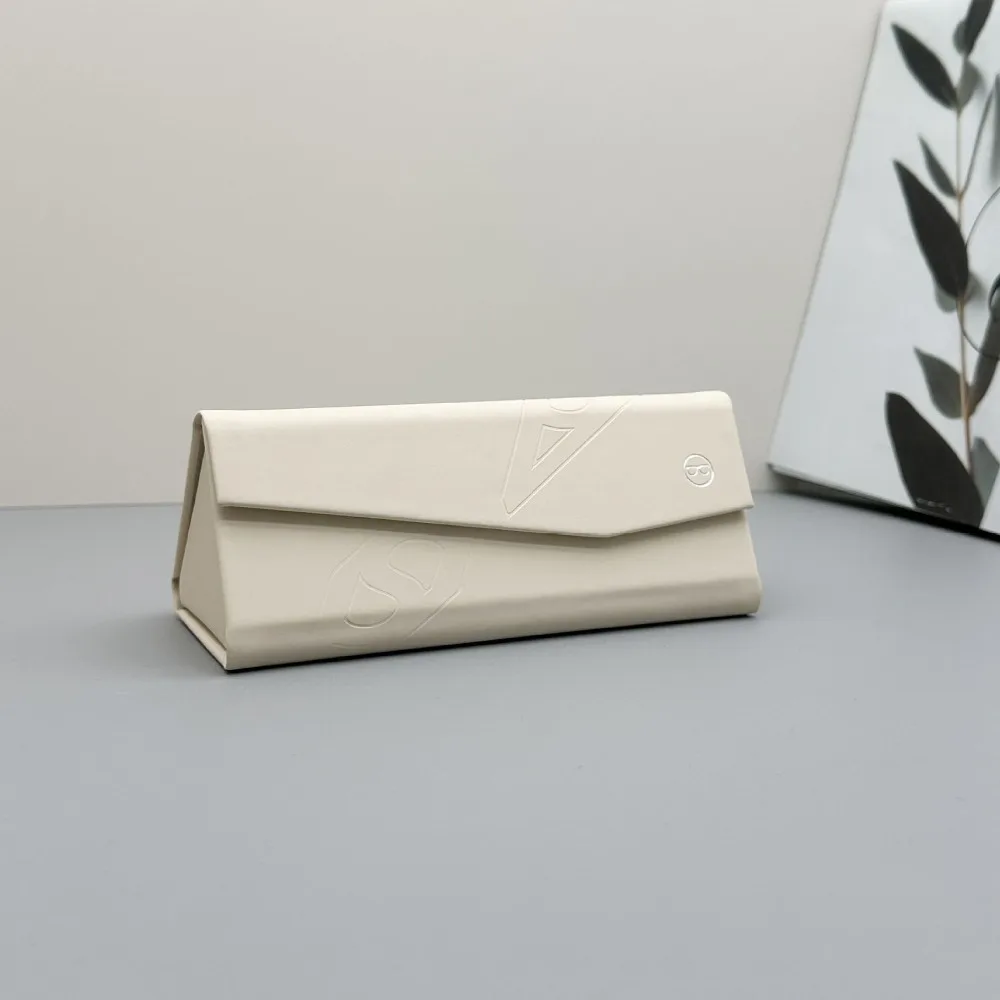 NEW 2026 Portable Retro Foldable Glasses Case Minimalist Leather Sunglasses Storage Box Triangle Glasses Protective Cover