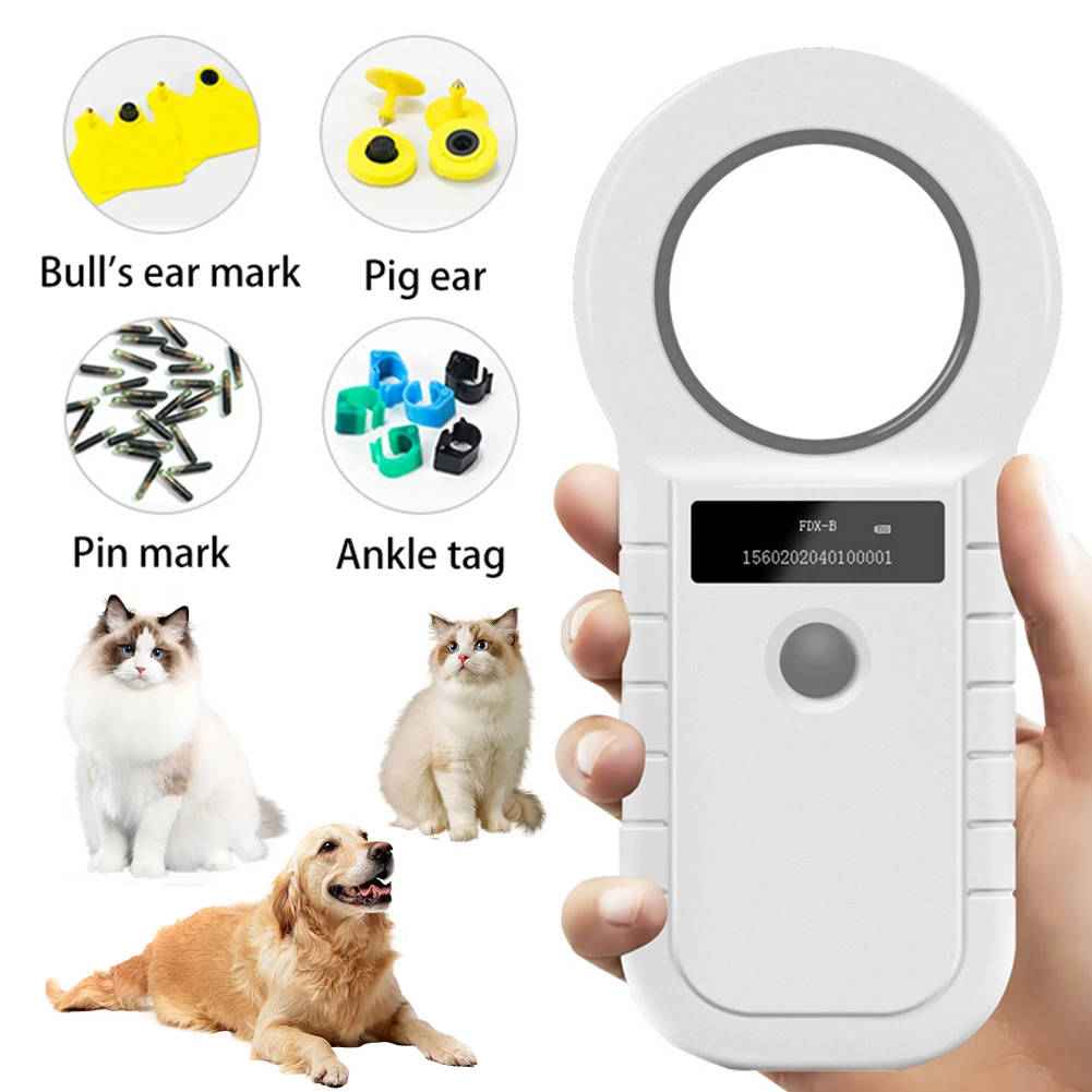 

Animal Tag Scanner Rechargeable Pet ID Reader Handheld Chip Transponder with Stable OLED Display for ISO 11784/11785 FDX-B EMID