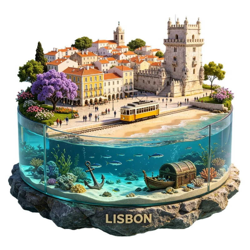 Portugal Lisbon Metal Fridge Magnets Belém Tower Travel Souvenirs Alfama Fridge Stickers Birthday Gifts Home Decoration