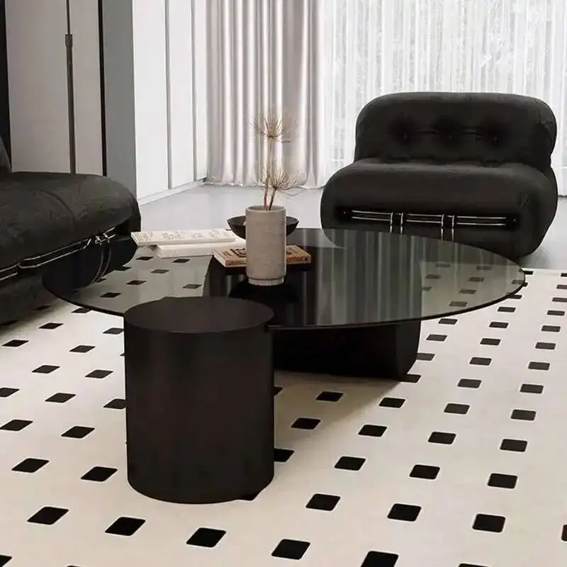 مصمم القهوة الزجاج طاولة المعيشة المستديرة غرفة الكتابة طاولة القهوة الشمال فريدة من نوعها شفافة Mesas Bajas أثاث قاعة المدخل #5