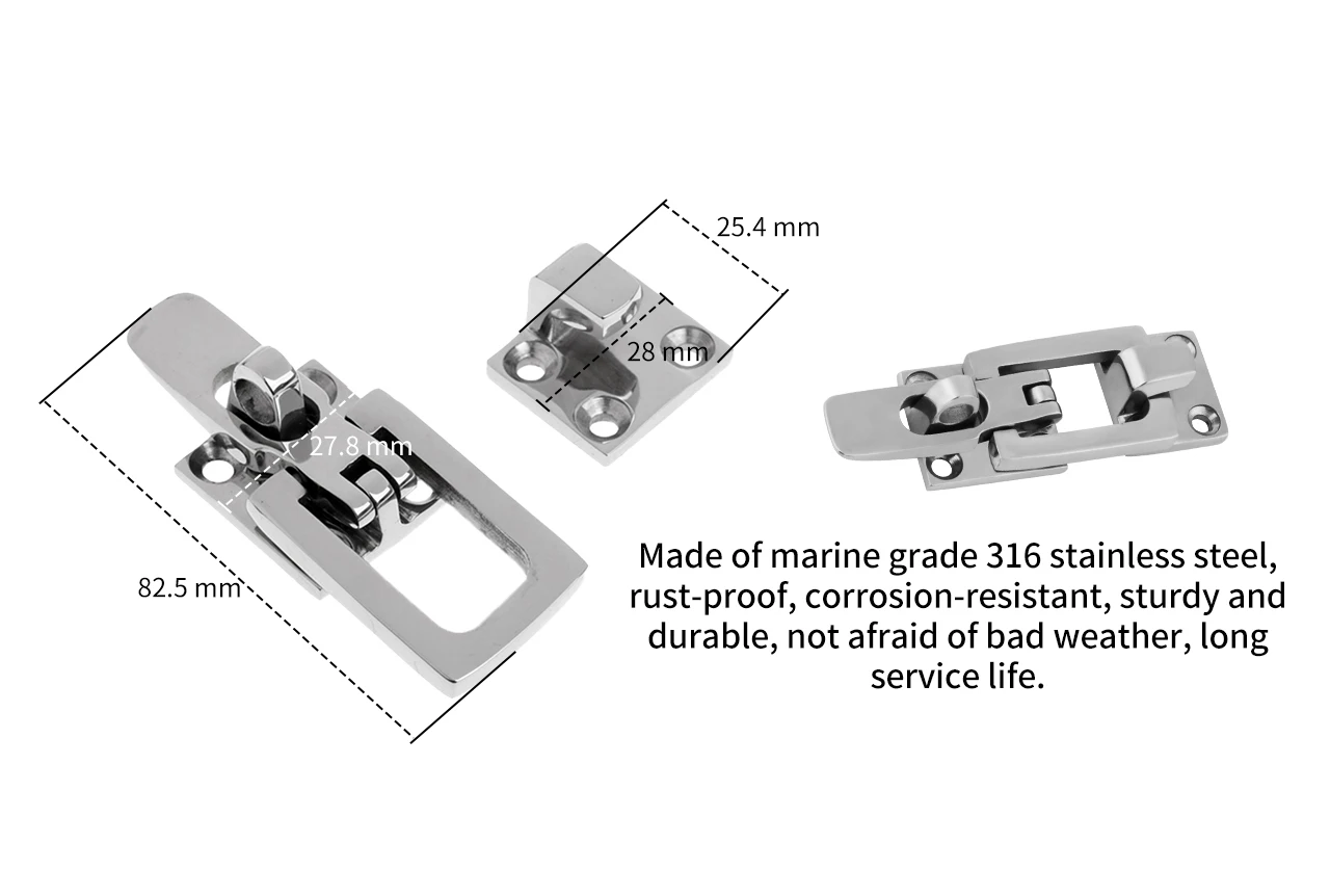 เรือ 316 สแตนเลสสตีลประตูล็อคสลัก Anti-Rattle Fastener CLAMP Marine ฮาร์ดแวร์อุปกรณ์เรือ
