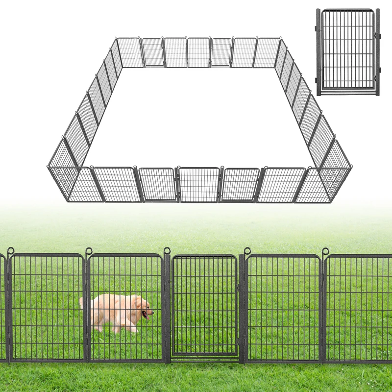 

Garden Fence Decorative Dogs Fence Garden Fencing with Gate 40inch High Animal Barrier No Dig Pet Fences Outdoor Garden Fence