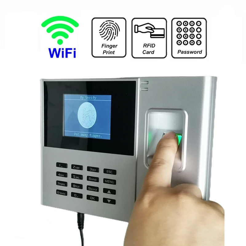 Time System Fingerprint Time And Attendance Machine System Wifi 2000Mah Battery Durable US Plug