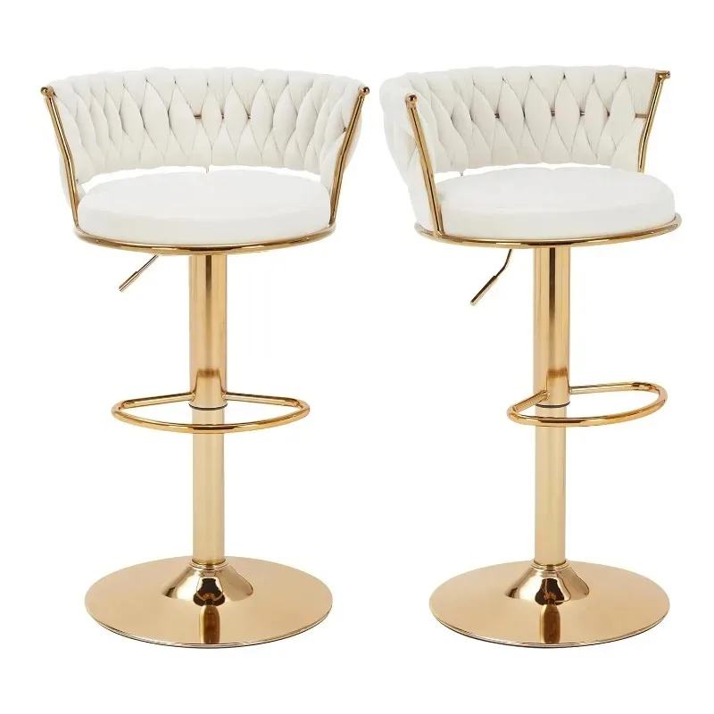 Estilo nórdico moderno design elegante branco dourado bancos de barra alta cadeiras de barra para sala de jantar luxuoso veludo bancos de barra sto