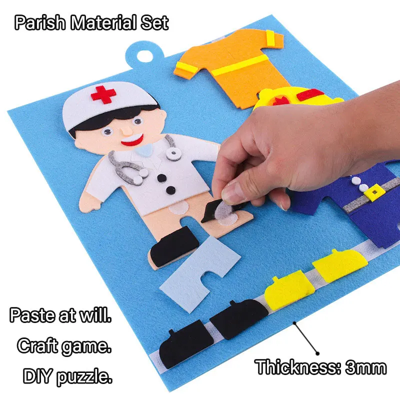 Montessori habiller Parish matériel jouets éducatifs coller changement du visage Expression jouets Parish jeux de développement pour les tout-petits
