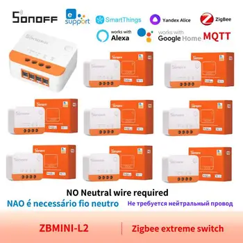 1/10 יחידות SONOFF Extreme Zigbee מתג חכם ZBMINI-L2 לא נדרש נייטרלי מתג דו כיווני עובד עם Alexa ZHA MQTT Smartthings HUB