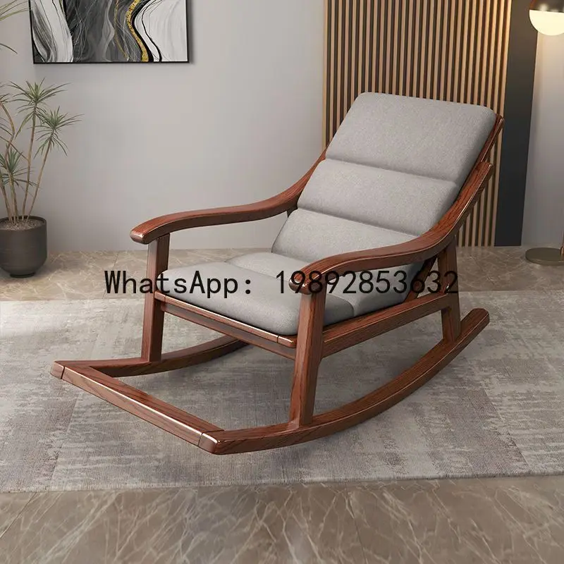

X-20 new chinese style solid wood leisure rocking chair - durable single rocker for balcony, outdoor, and home use