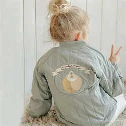 1-6Y Children Clothing Autumn Thickened Down Cotton Jacket Cartoon Outerwear Kids Warm Coat Toddler Boys Girls Winter Clothes