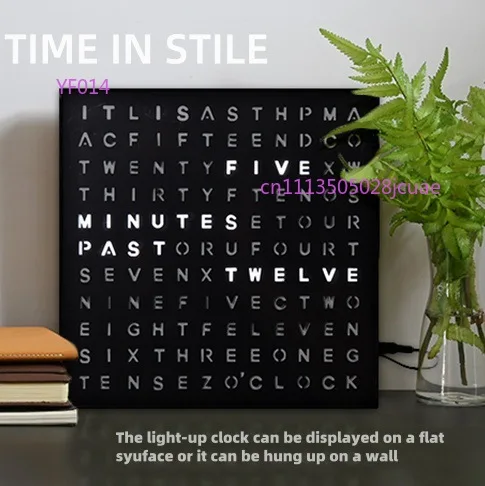 LED Alphabet Clock Night Light - Fashion Desktop Atmosphere Office Learning LED Display Timing Ornament