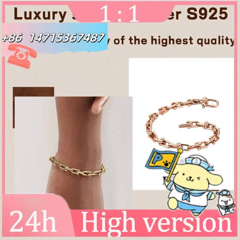 

Pulsera en U de plata S925, tamaño mediano, lujo discretoفن, ideal regalo de graduación.