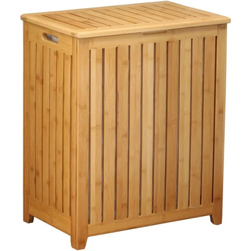 Spa-Style Bamboo Laundry Hamper, Brown