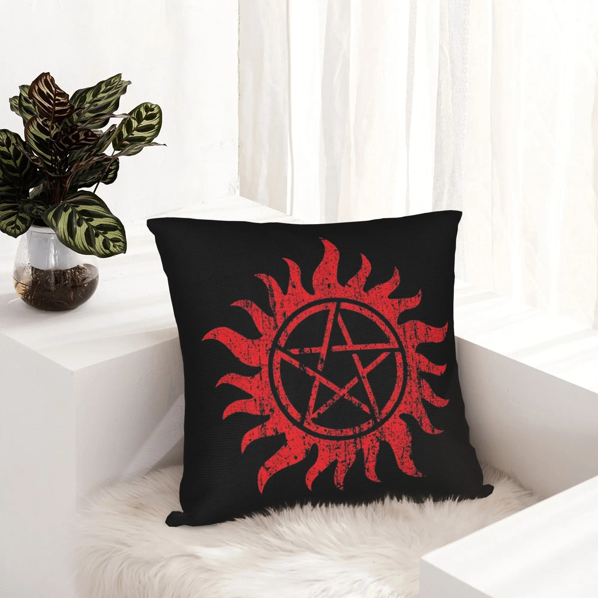 Winchester Symbol Supernatural Pillowcase Printing Polyester Cushion Cover Decorations  Pillow Case Cover Home Square 45*45cm