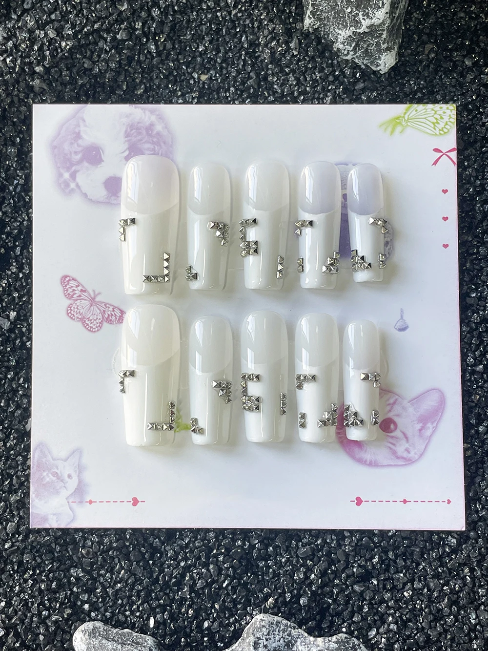 10 Uñas Postizas Cuadradas Est - Nail Art Motif reseña y precio