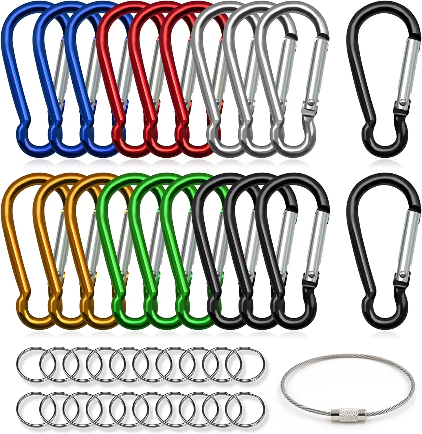 2/5/10/15PCS Spring Clasp Hook Aluminum Alloy Carabiner Spring Snap Clip Hooks Keychain Climbing Carabiner For Key Camping Tools