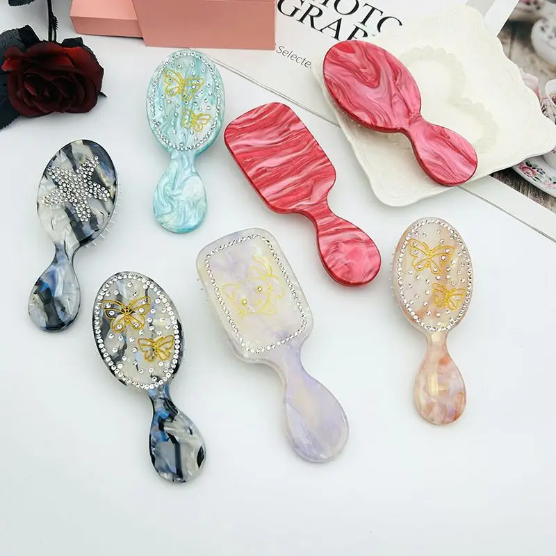 

New Diamond-encrusted Acrylic Air Cushion Comb, Fashionable Airbag Comb, Korean-style Small Family Curling Comb