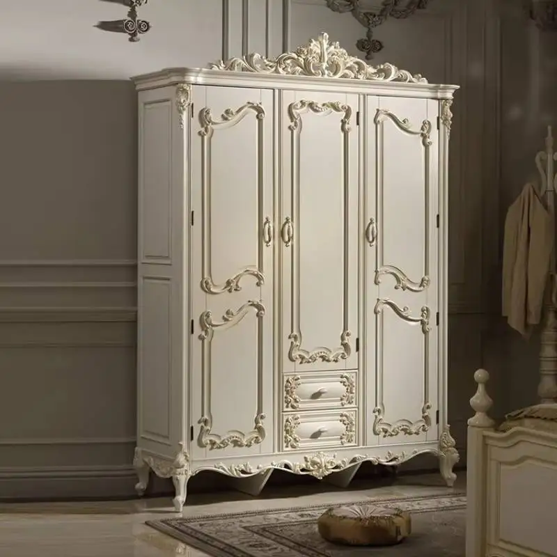 Style Railings Wardrobes Closet Wooden Small Box White Storage Wardrobes Adult Cute Drawers Guarda Roupas Furniture For Home