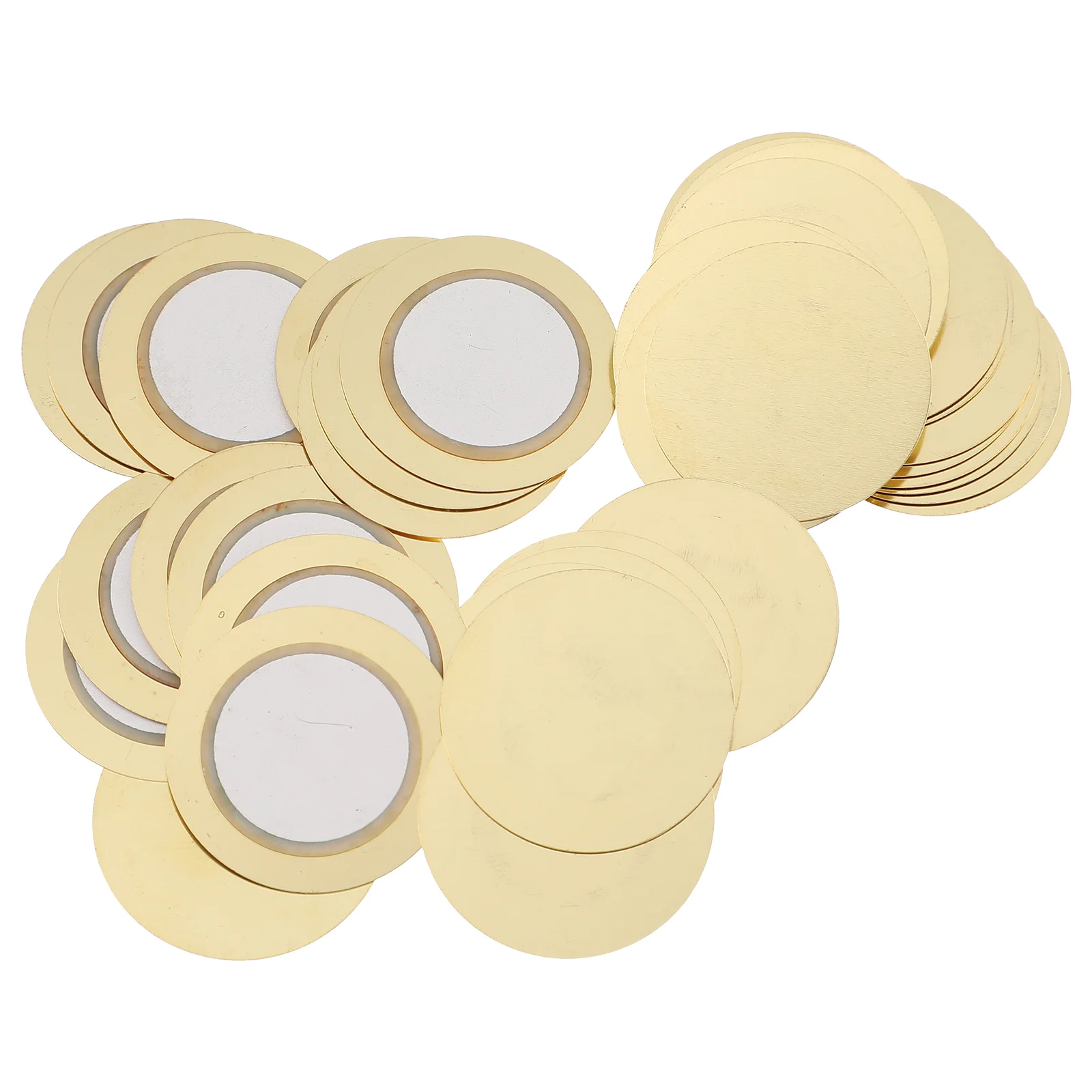 50 Pcs Drum Triggers 27mm Buzzer Copper Film Acoustic Transducer Pickup Accessories Piezo Discs Gasket Copper Piezo Discs