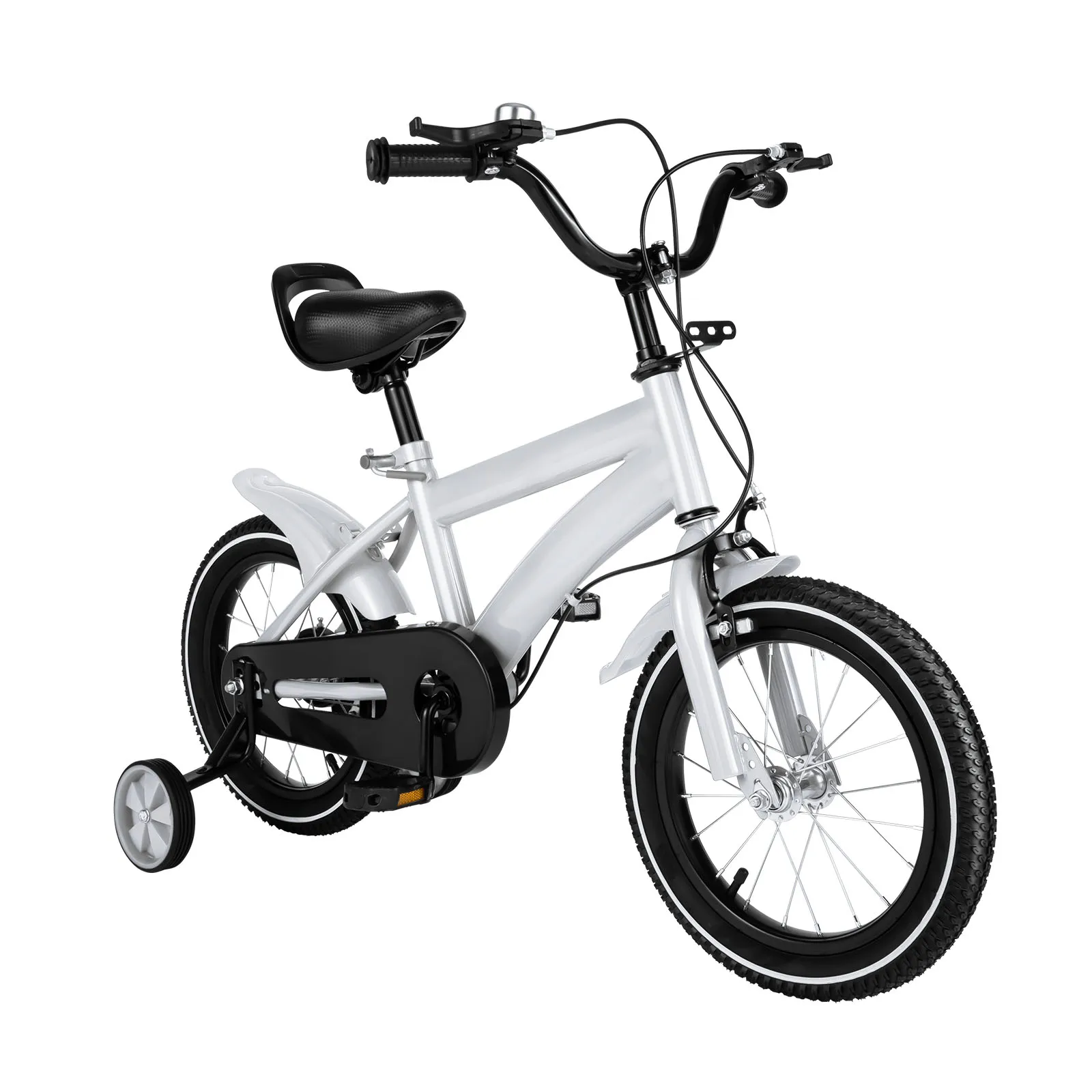 

14-Inch Children's Bike Adjustable Height Kid's Carbon Steel Bikes with Auxiliary Wheels for 2-4 Years Old Red/Blue/White/Yellow