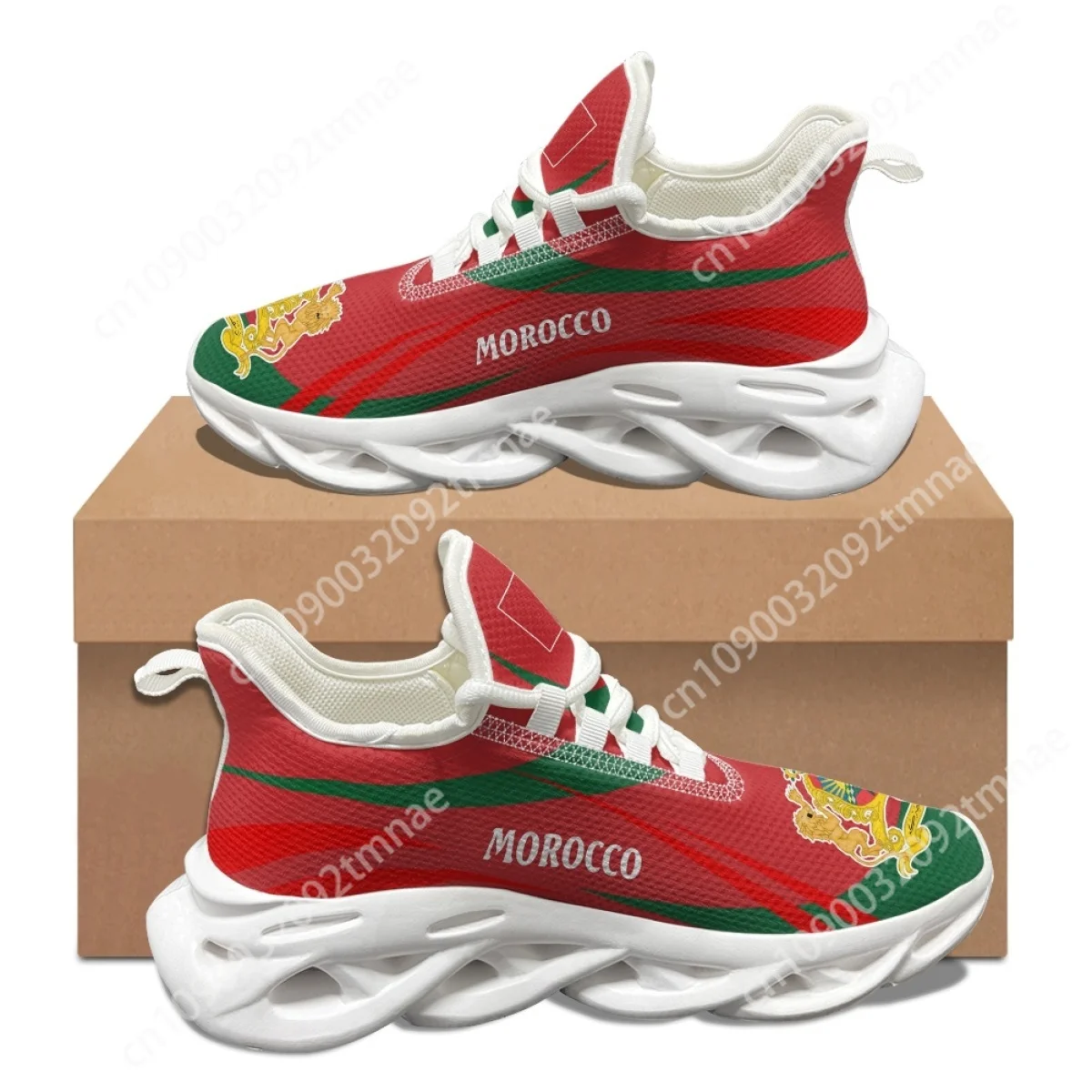 

New Morocco State Flag Medal Pattern Woman Men Autumn Winter Walking Sneakers Wear-Resistant Fashion Jogging Shoes Custom Image