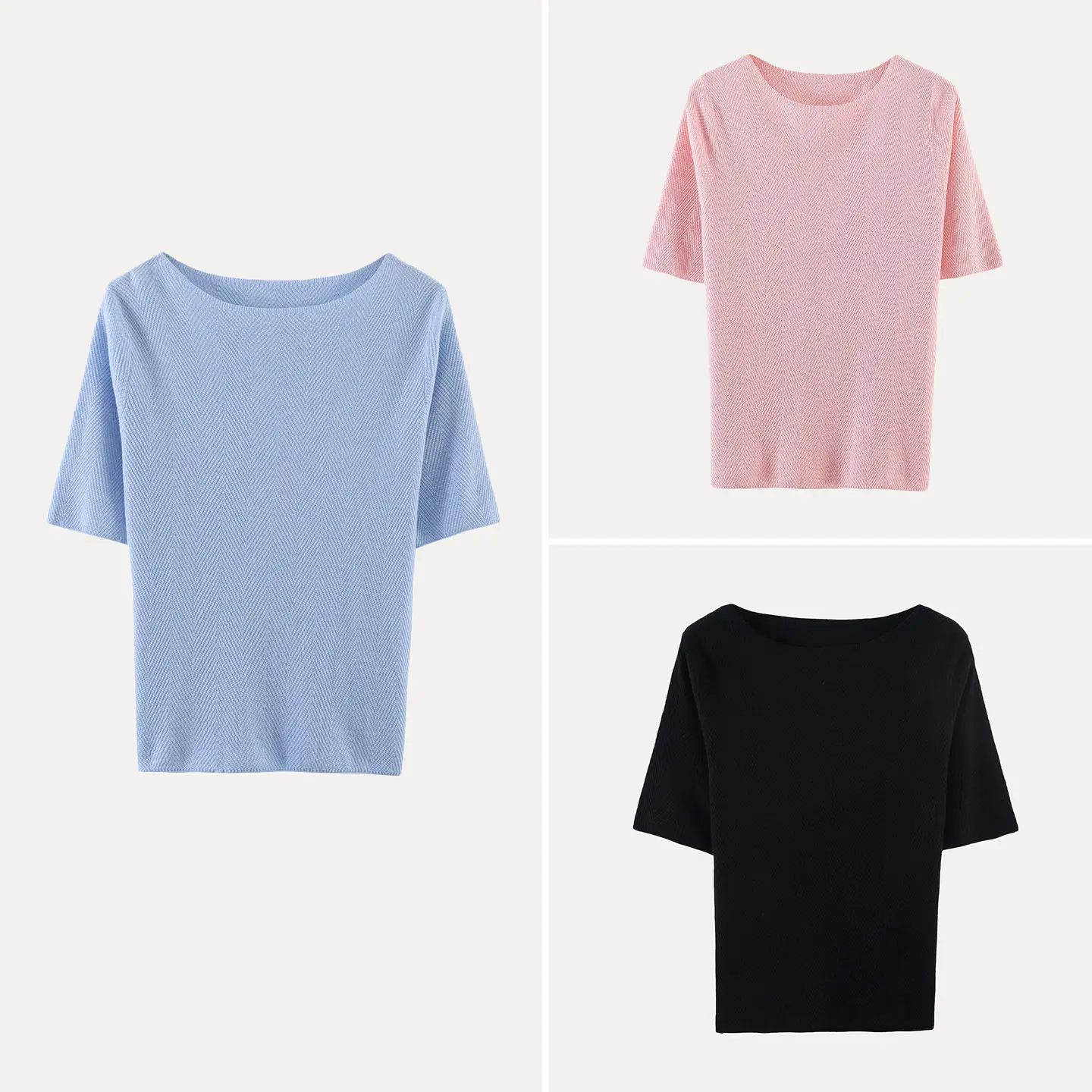 

Fashionable High Elastic Knitted Top Women's Spring 2026 Fishbone Pattern Cap Sleeve One Shoulder Design Loose Fit Knitwear