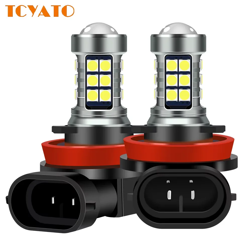 TCYATO 2Pcs H8 H11 HB4 9006 High Quality LED Bulbs Auto Anti Fog Lamps Car Driving Running Light Front Foglamp 6000K White