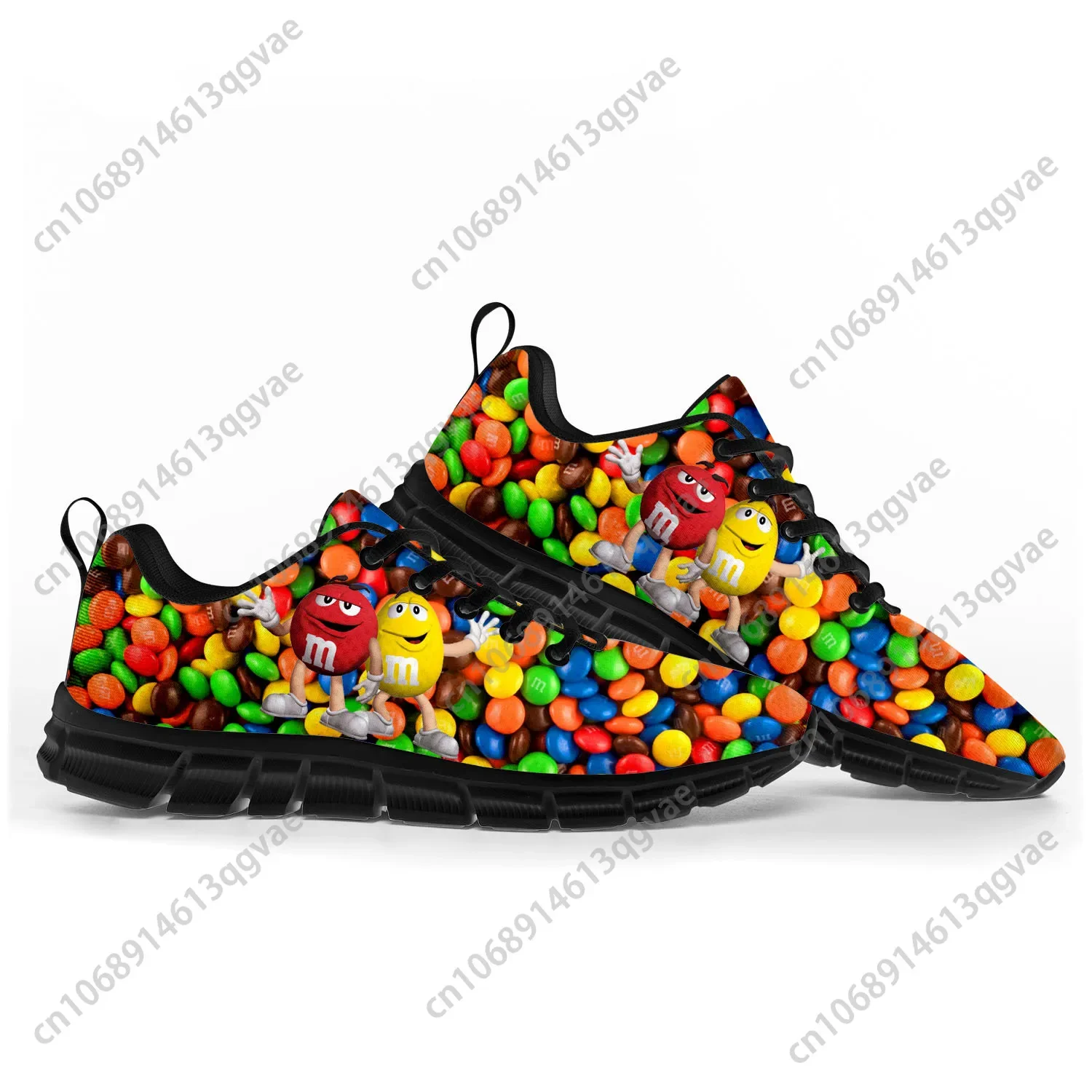 

M Chocolate Cartoon Sports Shoes Mens Womens Teenager Kids Children Pop Sneakers Casual Custom High Quality Couple Shoes Black