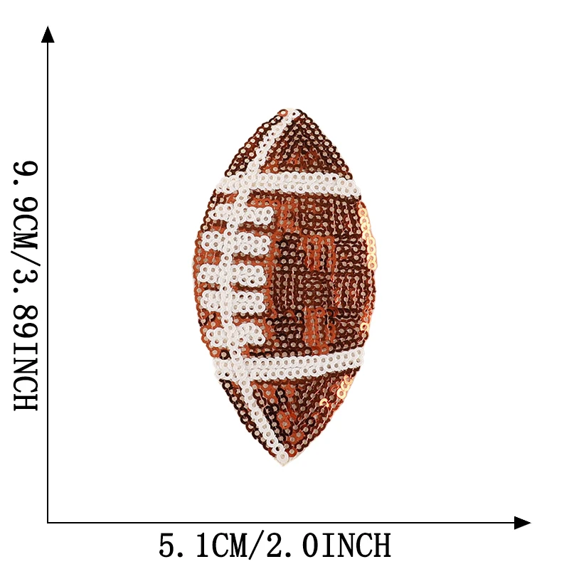 Glitzernder Rugby-Aufnäher zum Aufbügeln für Kleidung, Outdoor-Aufkleber, Jacke, bestickt, zum Nähen, Stoff, Kinderstich, Thermo-DIY, Nas Vendki Mochila – Detail 3